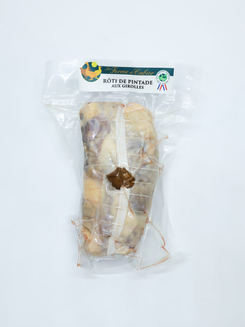 Rôti de pintade aux girolles ferme du cahier